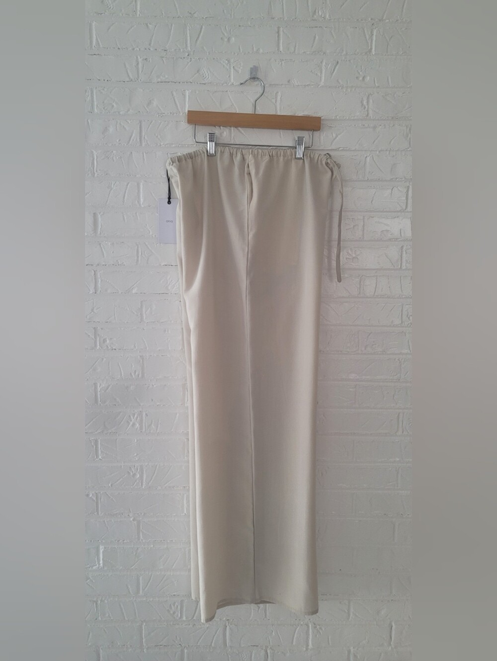 ONIA Women’s Cream Wide-Leg Drawstring Linen Blend Pants size L - Picture 4 of 8